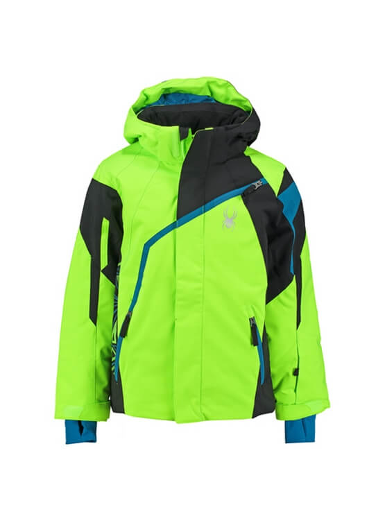 Zaklampen zoom strelen Groene Spyder jongens ski jas | Handig | Sport-Kids.nl